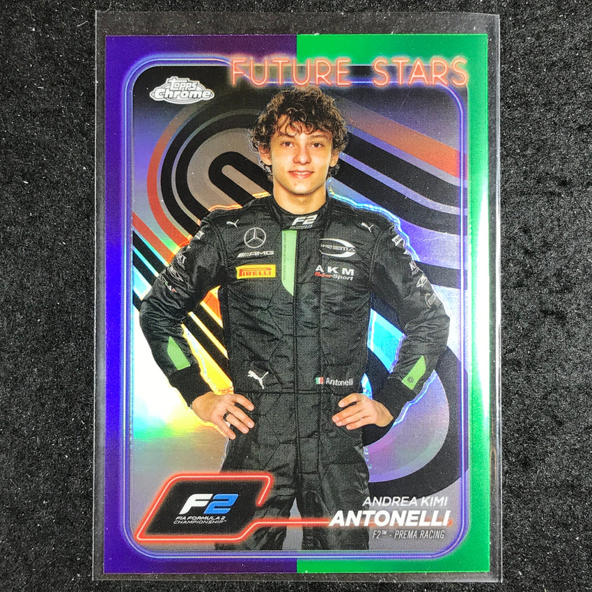 2024 Topps Chrome Formula 1 ANDREA KIMI ANTONELLI Base Purple Green #22