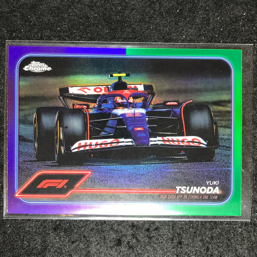 2024 Topps Chrome Formula 1 YUKI TSUNODA Base Purple Green #89