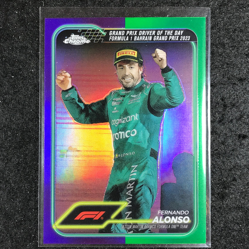2024 Topps Chrome Formula 1 FERNANDO ALONSO Base Purple Green #159