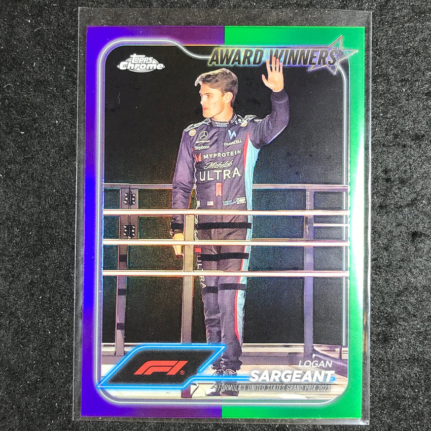 2024 Topps Chrome Formula 1 LOGAN SARGEANT Base Purple Green #186