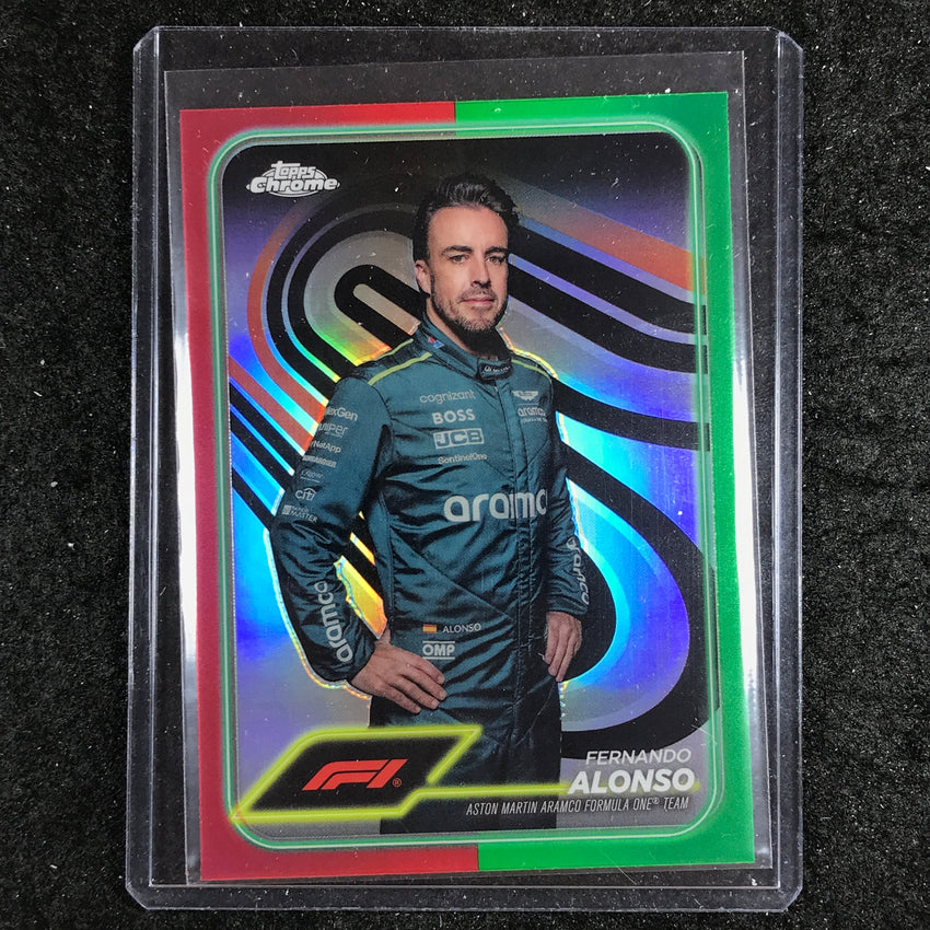 2024 Topps Chrome Formula 1 FERNANDO ALONSO Base Red Green #11