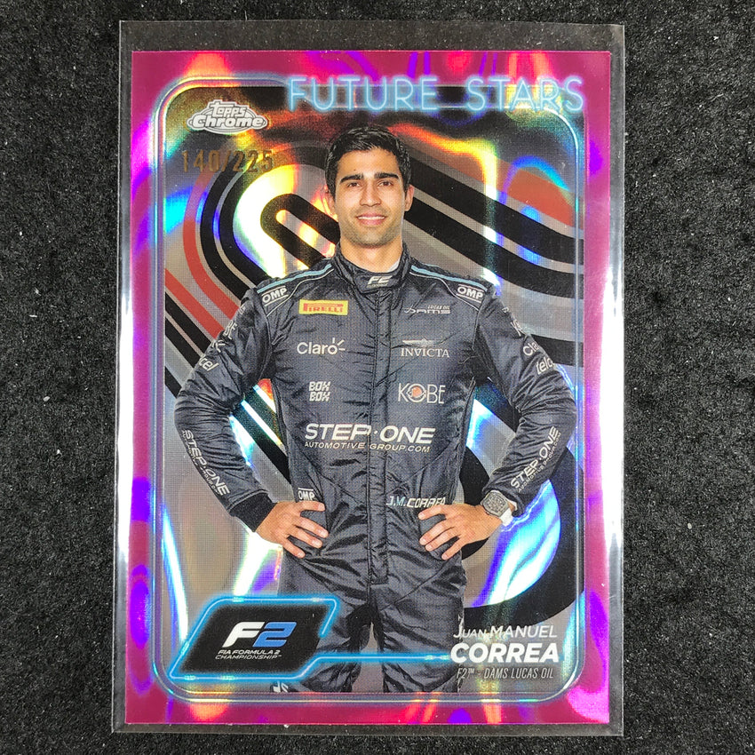 2024 Topps Chrome Formula 1 JUAN MANUEL CORREA Fuchsia Lava 140/225 #34