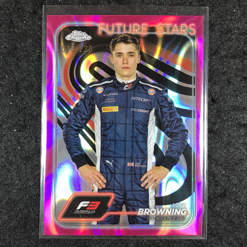 2024 Topps Chrome Formula 1 LUKE BROWNING Fuchsia Lava 16/225 #55
