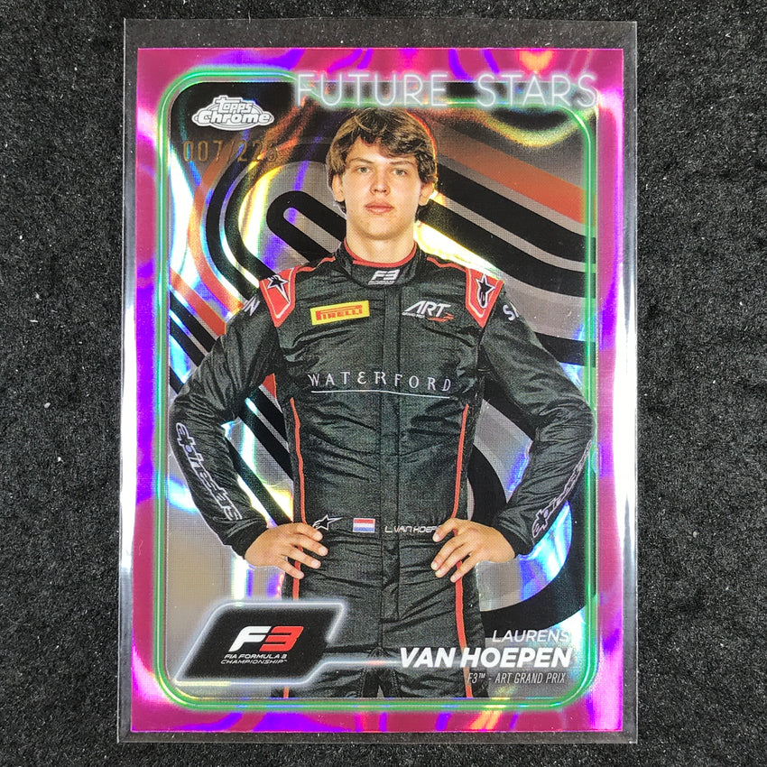 2024 Topps Chrome Formula 1 LAURENS VAN HOEPEN Fuchsia Lava 7/225 #65