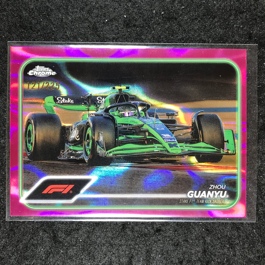 2024 Topps Chrome Formula 1 ZHOU GUANYU Fuchsia Lava 121/225 #86