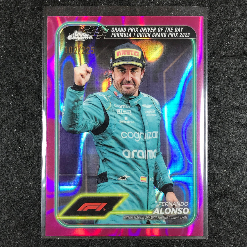 2024 Topps Chrome Formula 1 FERNANDO ALONSO Fuchsia Lava 102/225 #171