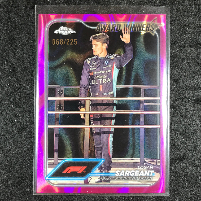 2024 Topps Chrome Formula 1 LOGAN SARGEANT Fuchsia Lava 68/225 #186