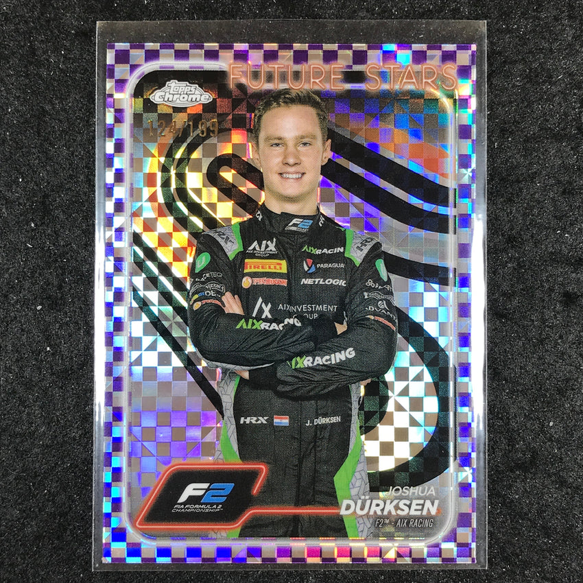2024 Topps Chrome Formula 1 JOSHUA DURKSEN Purple Checker Flag 124/199 #35