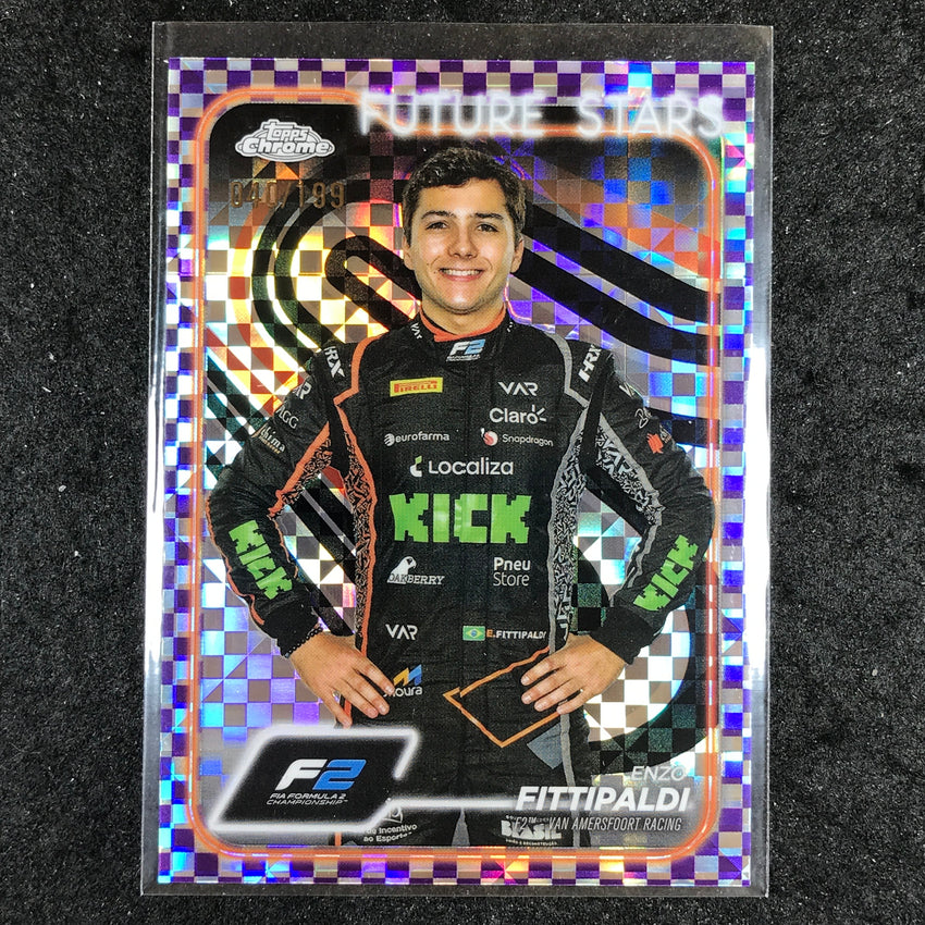 2024 Topps Chrome Formula 1 ENZO FITTIPALDI Purple Checker Flag 40/199 #39