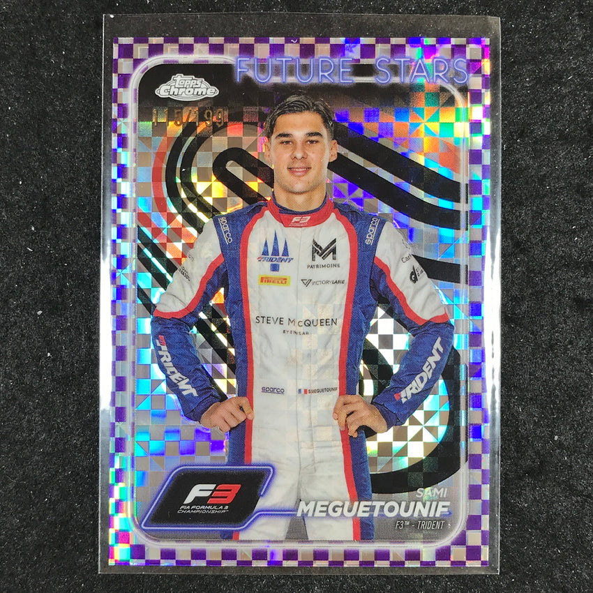 2024 Topps Chrome Formula 1 SAMI MEGUETOUNIF Purple Checker Flag 115/199 #47