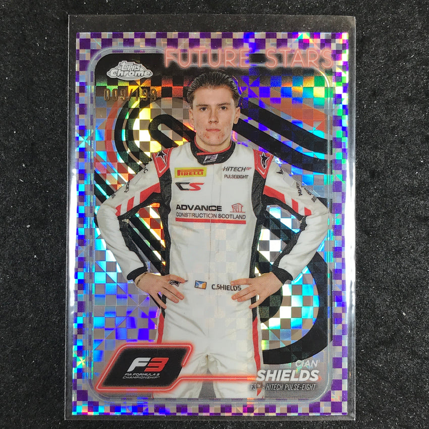 2024 Topps Chrome Formula 1 CIAN SHIELDS Purple Checker Flag 9/199 #57