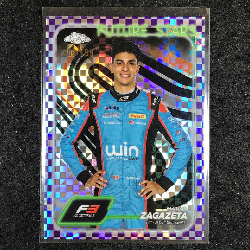 2024 Topps Chrome Formula 1 MATIAS ZAGAZETA Purple Checker Flag 196/199 #60