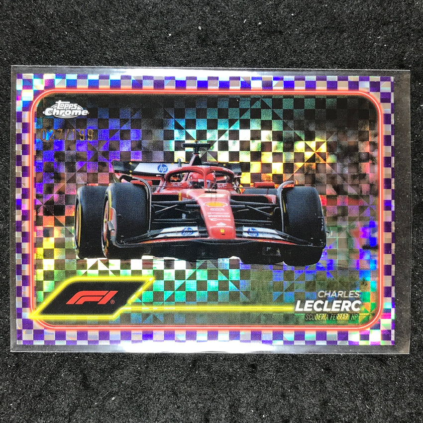 2024 Topps Chrome Formula 1 CHARLES LECLERC Purple Checker Flag 27/199 #75