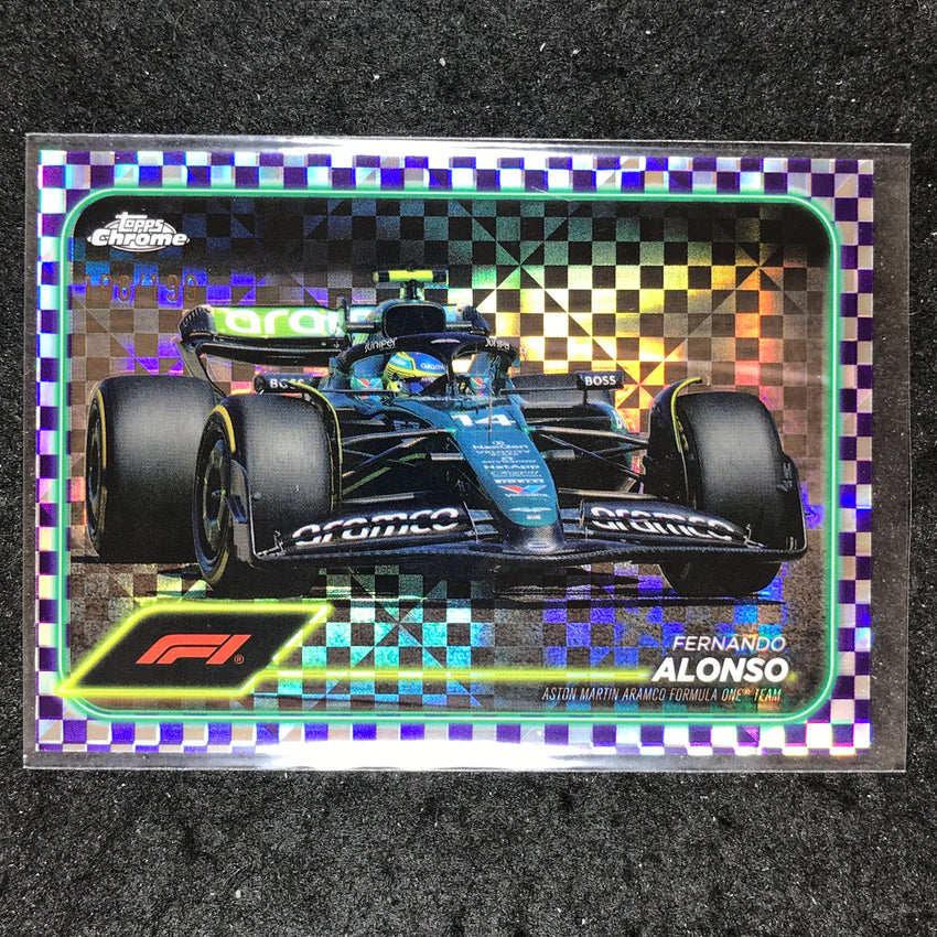 2024 Topps Chrome Formula 1 FERNANDO ALONSO Purple Checker Flag 196/199 #83
