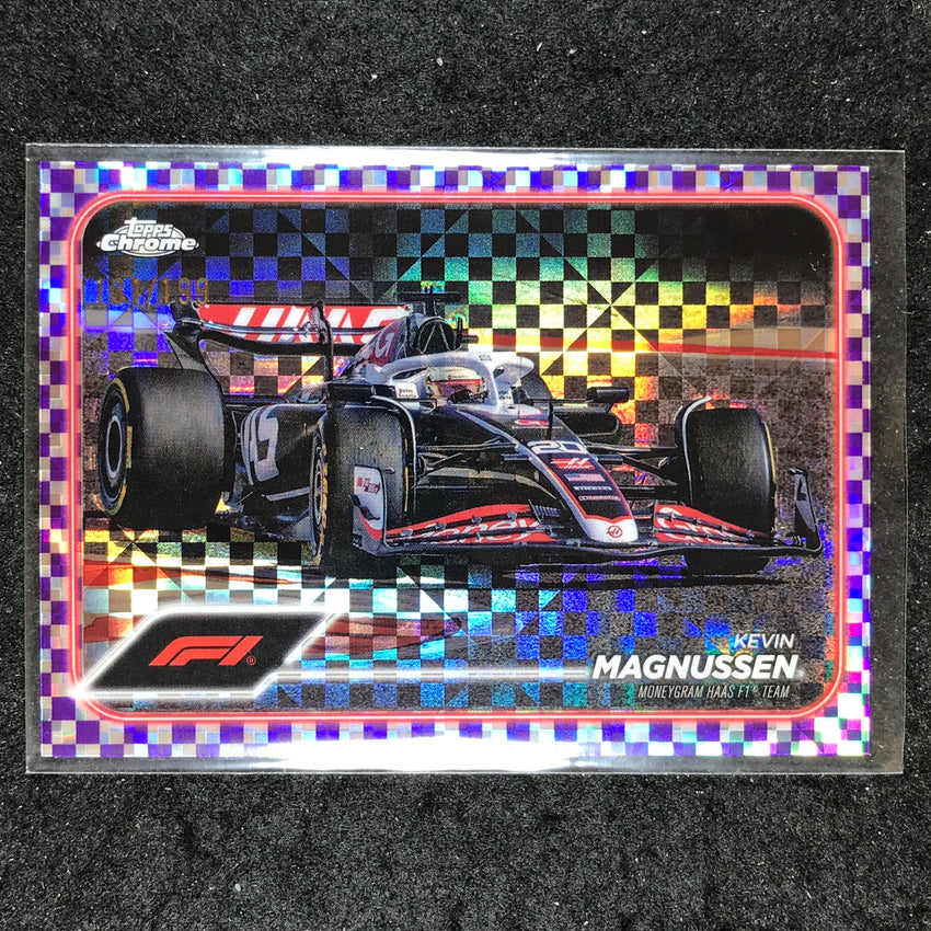 2024 Topps Chrome Formula 1 KEVIN MAGNUSSEN Purple Checker Flag 131/199 #88