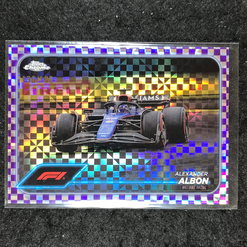 2024 Topps Chrome Formula 1 ALEXANDER ALBON Purple Checker Flag 196/199 #91