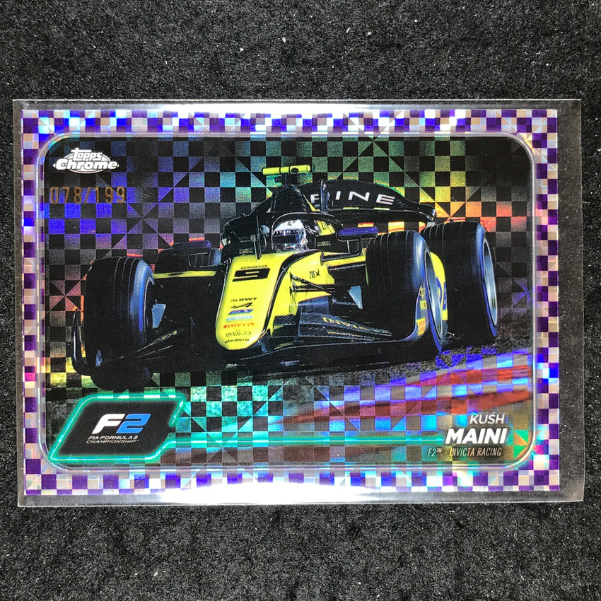 2024 Topps Chrome Formula 1 KUSH MAINI Purple Checker Flag 78/199 #99