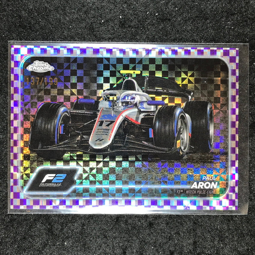 2024 Topps Chrome Formula 1 PAUL ARON Purple Checker Flag 137/199 #103