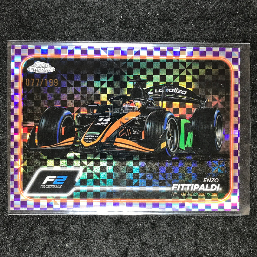 2024 Topps Chrome Formula 1 ENZO FITTIPALDI Purple Checker Flag 77/199 #111