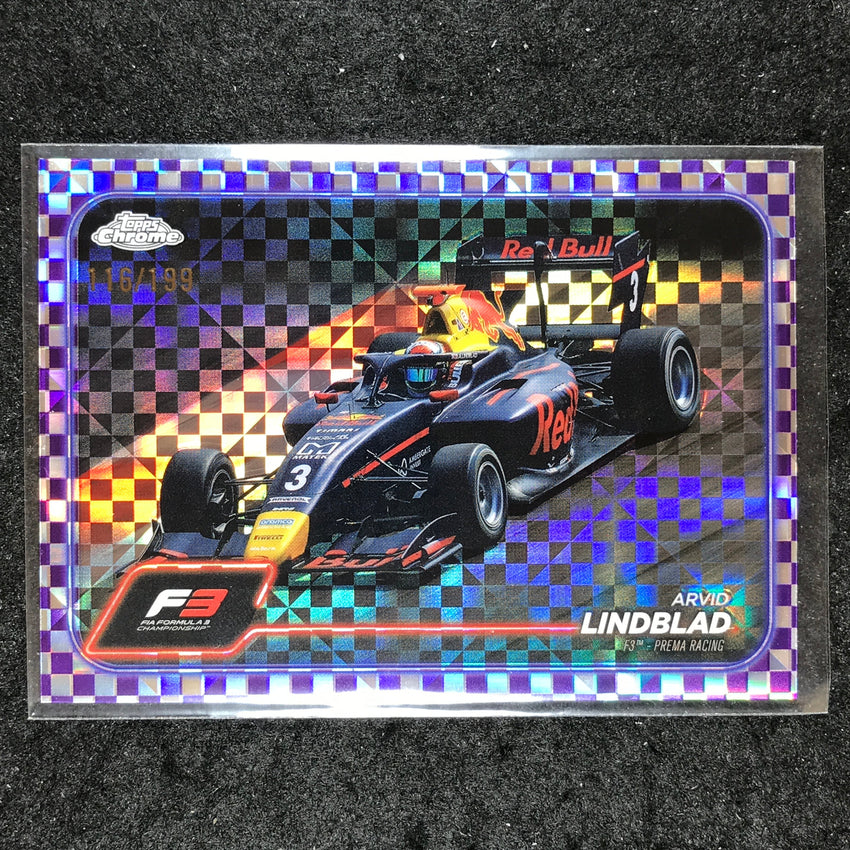 2024 Topps Chrome Formula 1 ARVID LINDBLAD Purple Checker Flag 116/199 #117