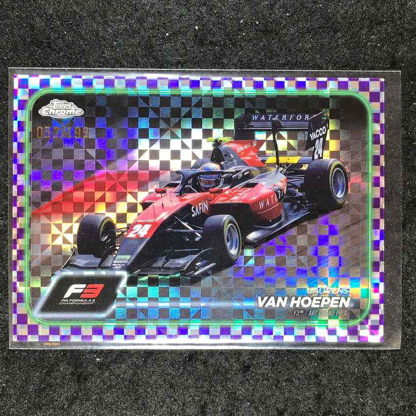 2024 Topps Chrome Formula 1 LAURENS VAN HOEPEN Purple Checker Flag 53/199 #137