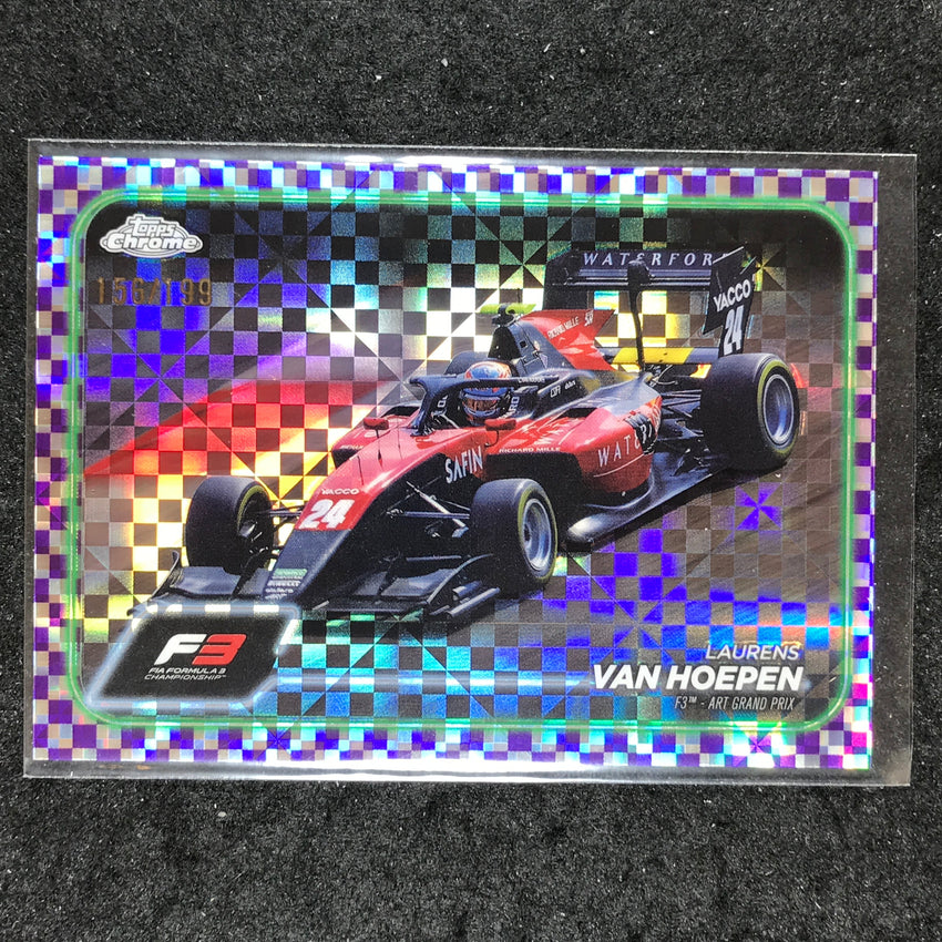 2024 Topps Chrome Formula 1 LAURENS VAN HOEPEN Purple Checker Flag 156/199 #137