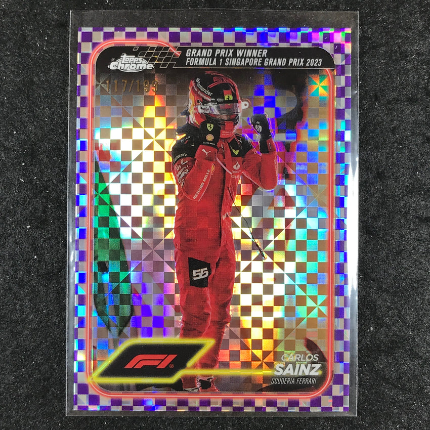 2024 Topps Chrome Formula 1 CARLOS SAINZ Purple Checker Flag 117/199 #147