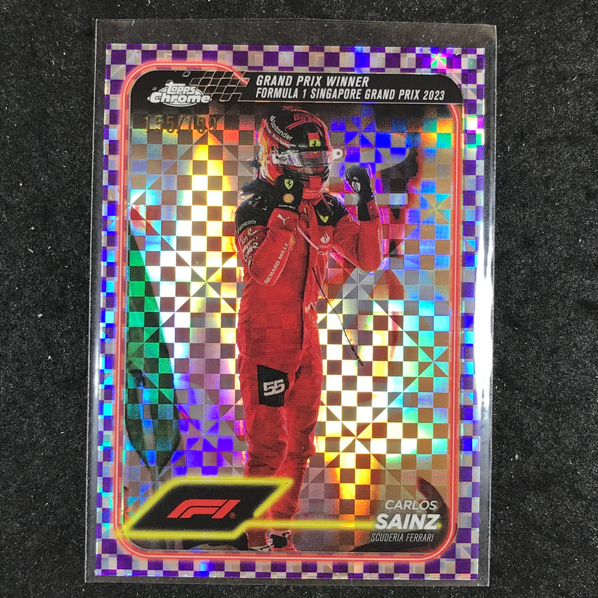 2024 Topps Chrome Formula 1 CARLOS SAINZ Purple Checker Flag 155/199 #147