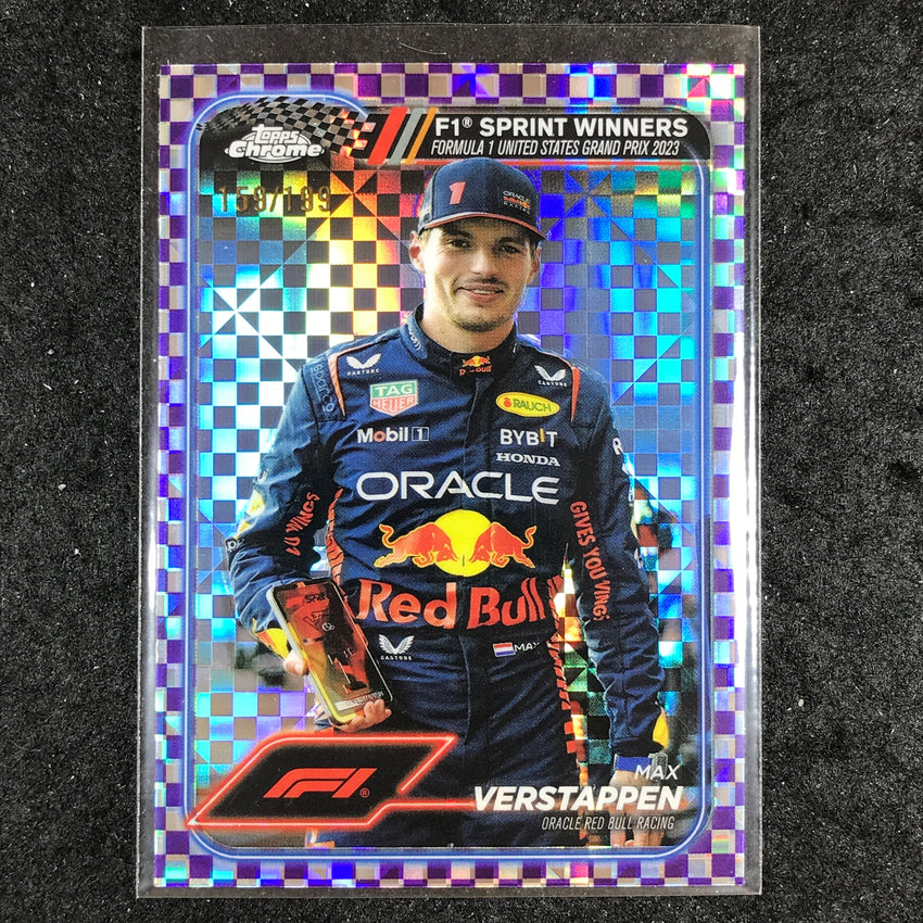 2024 Topps Chrome Formula 1 MAX VERSTAPPEN Purple Checker Flag 159/199 #152