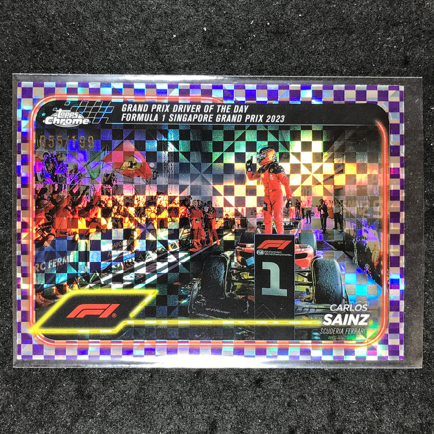 2024 Topps Chrome Formula 1 CARLOS SAINZ Purple Checker Flag 55/199 #173