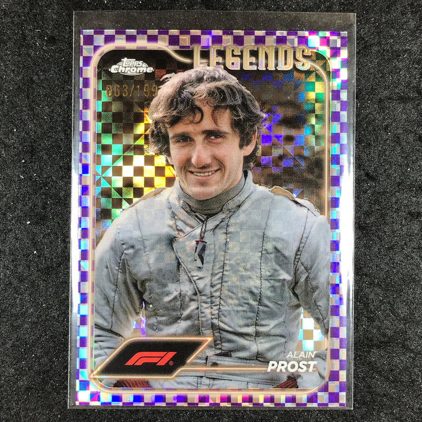 2024 Topps Chrome Formula 1 ALAIN PROST Purple Checker Flag 63/199 #190