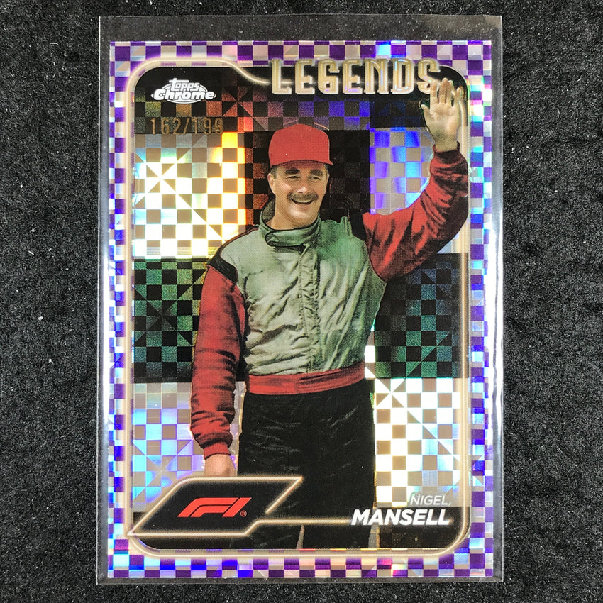 2024 Topps Chrome Formula 1 NIGEL MANSELL Purple Checker Flag 162/199 #194