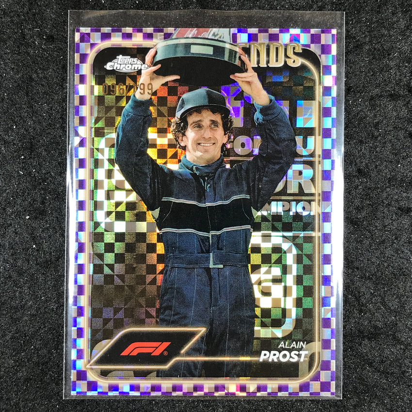 2024 Topps Chrome Formula 1 ALAIN PROST Purple Checker Flag 96/199 #195