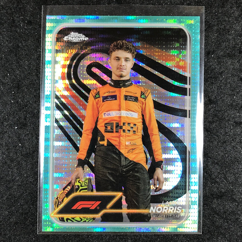 2024 Topps Chrome Formula 1 LANDO NORRIS Aqua Sonar 100/150 #7