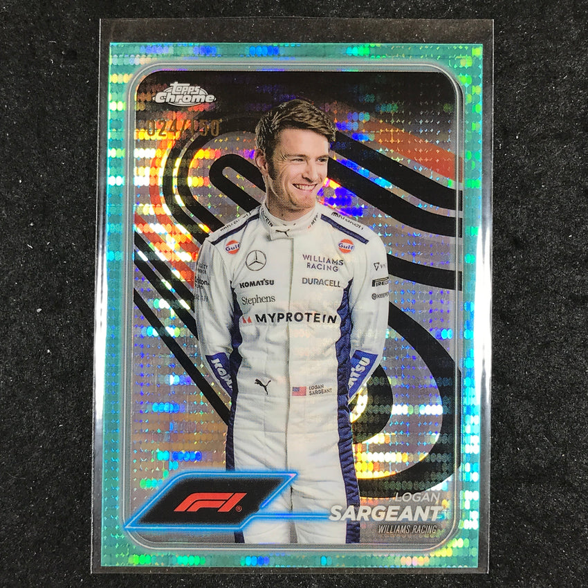 2024 Topps Chrome Formula 1 LOGAN SARGEANT Aqua Sonar 24/150 #20