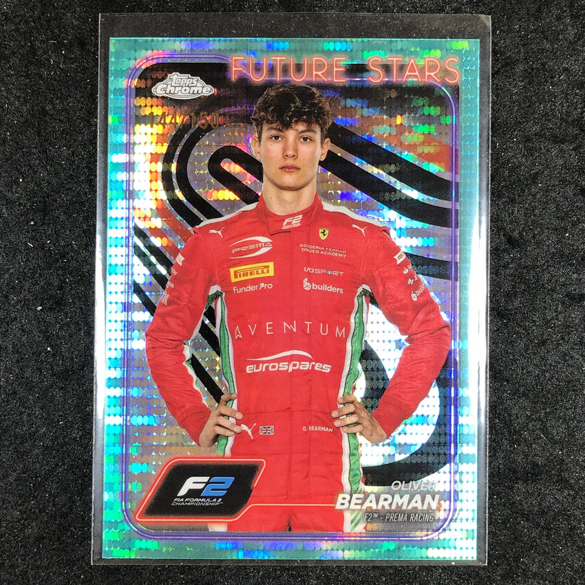 2024 Topps Chrome Formula 1 OLIVER BEARMAN Aqua Sonar 144/150 #21