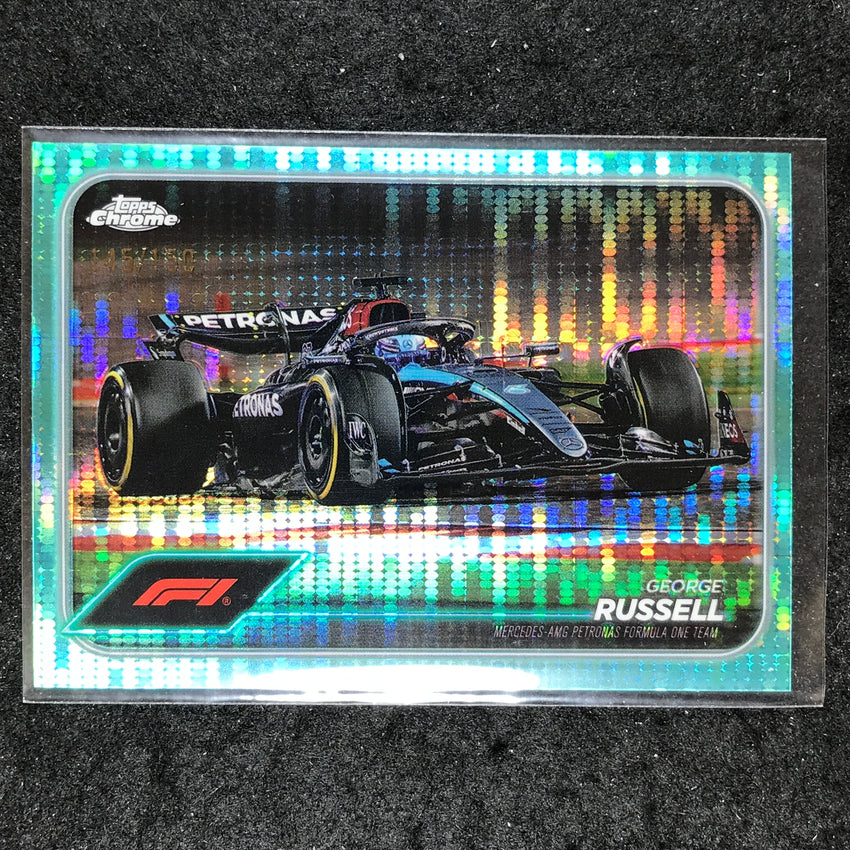 2024 Topps Chrome Formula 1 GEORGE RUSSELL Aqua Sonar 145/150 #77