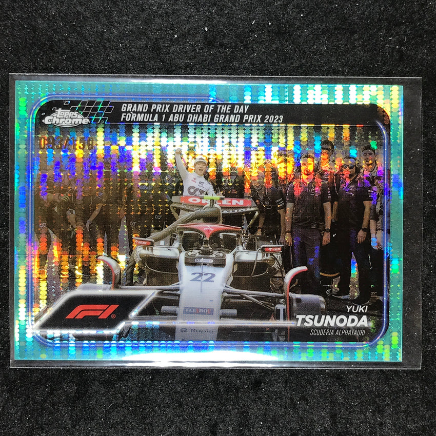 2024 Topps Chrome Formula 1 YUKI TSUNODA Aqua Sonar 93/150 #180