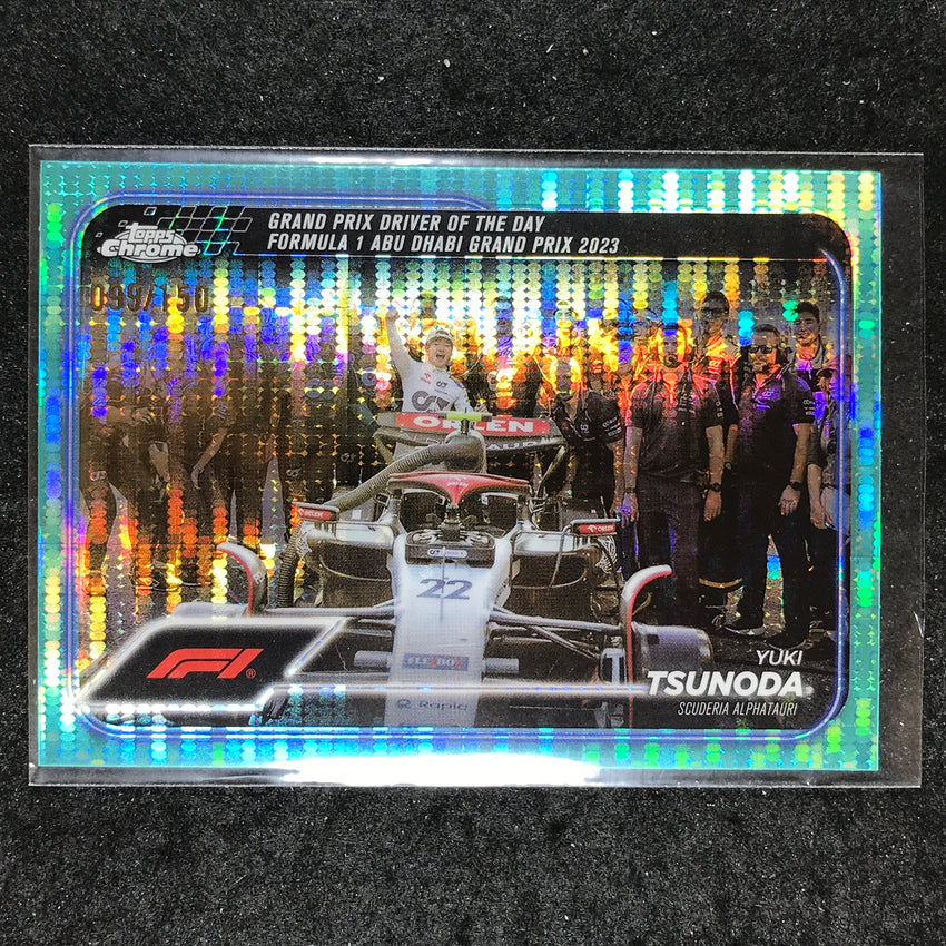 2024 Topps Chrome Formula 1 YUKI TSUNODA Aqua Sonar 99/150 #180