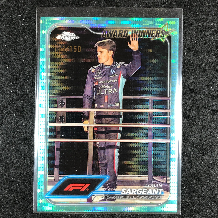 2024 Topps Chrome Formula 1 LOGAN SARGEANT Aqua Sonar 111/150 #186