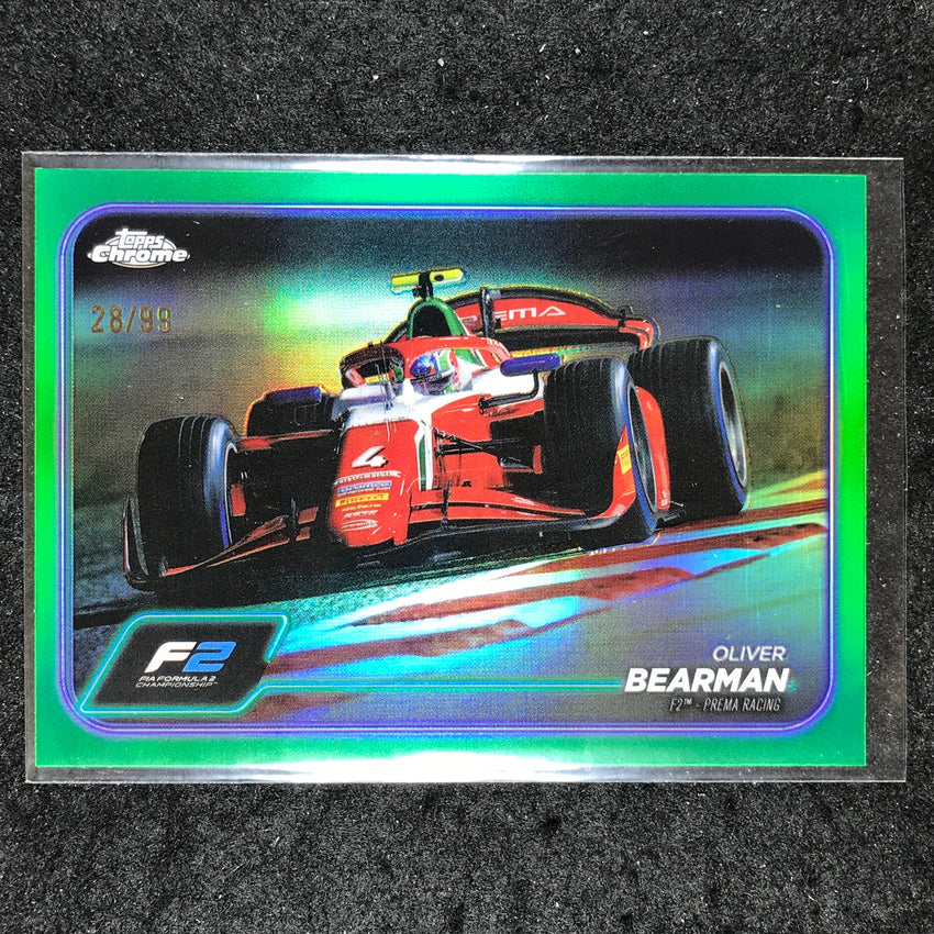 2024 Topps Chrome Formula 1 OLIVER BEARMAN Base Green 28/99 #93