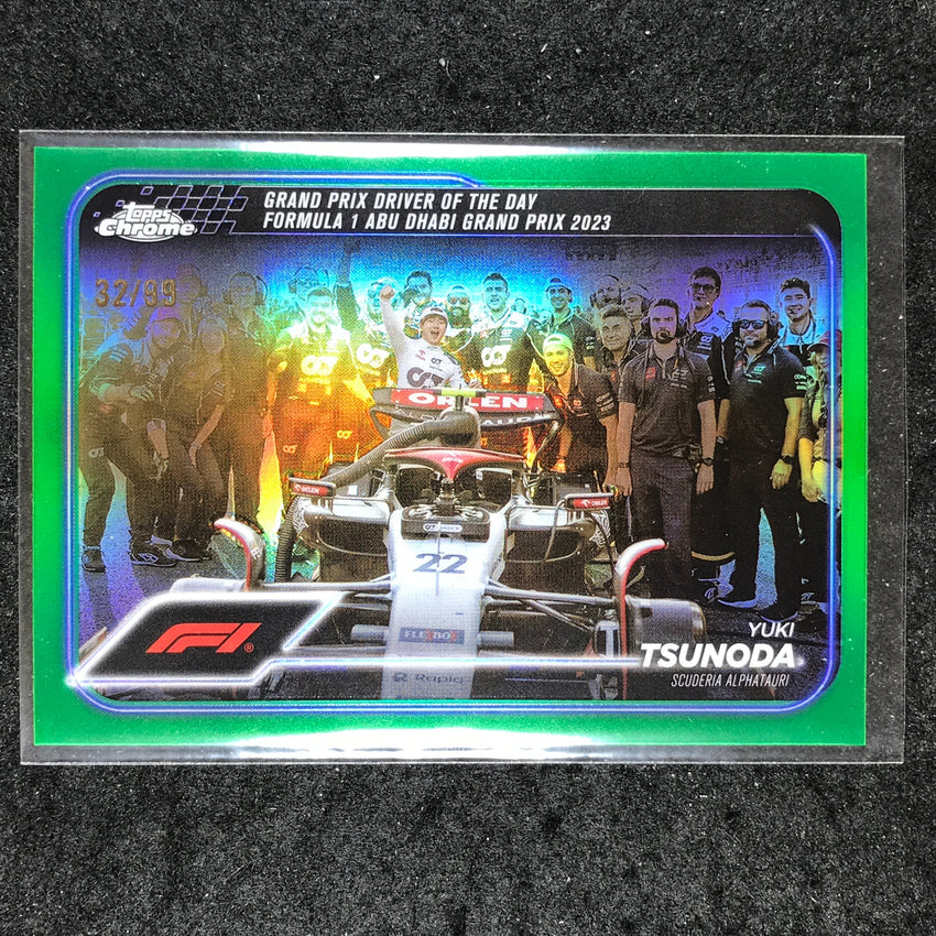 2024 Topps Chrome Formula 1 YUKI TSUNODA Base Green 32/99 #180