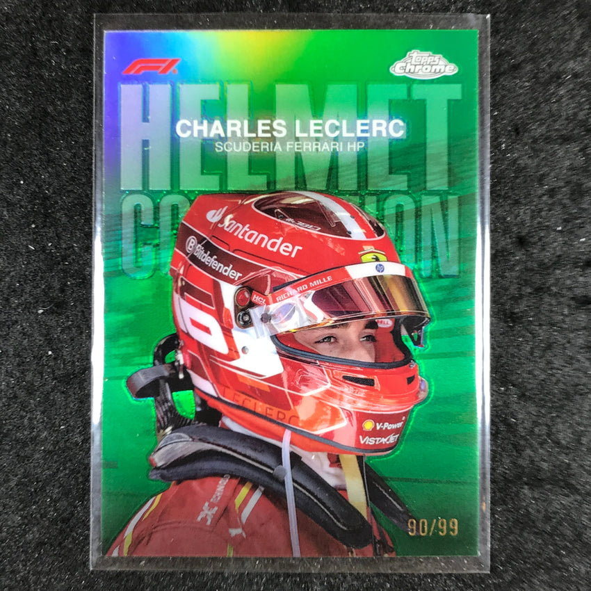 2024 Topps Chrome Formula 1 CHARLES LECLERC Helmet Collection Green 90/99 #3