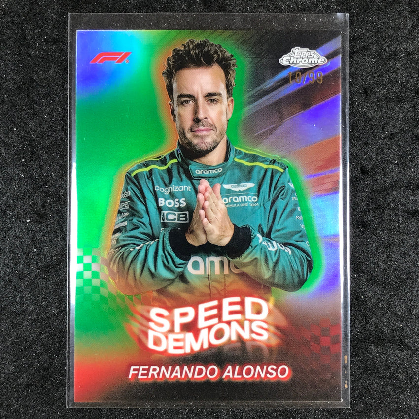 2024 Topps Chrome Formula 1 FERNANDO ALONSO Speed Demons Green 10/99 #11