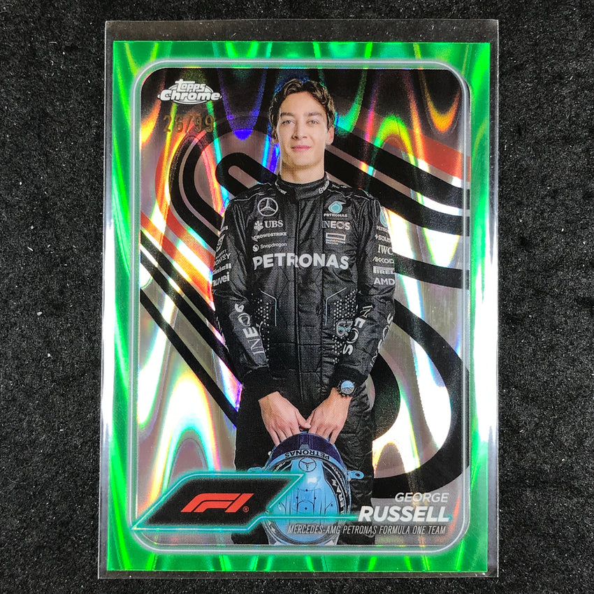 2024 Topps Chrome Formula 1 GEORGE RUSSELL Green RayWave 26/99 #5