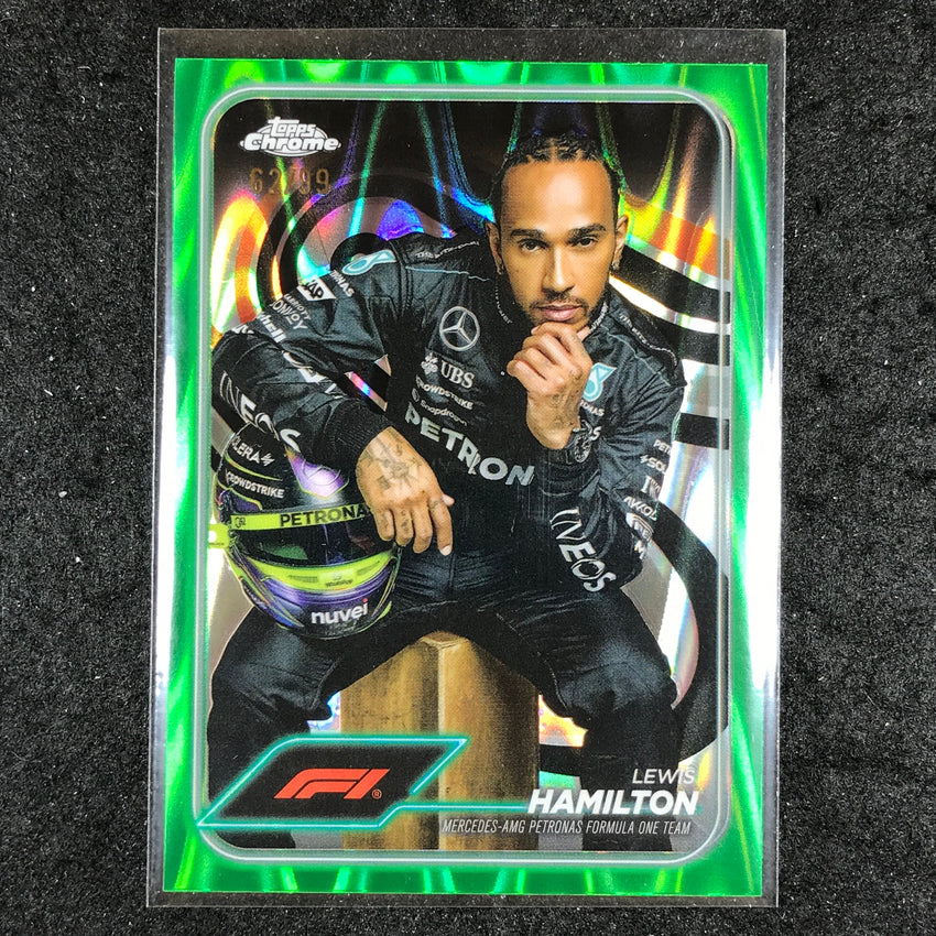 2024 Topps Chrome Formula 1 LEWIS HAMILTON Green RayWave 62/99 #6