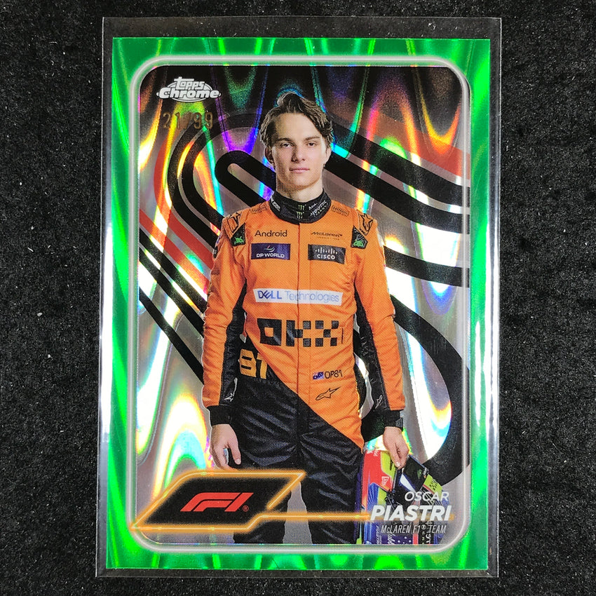 2024 Topps Chrome Formula 1 OSCAR PIASTRI Green RayWave 21/99 #8