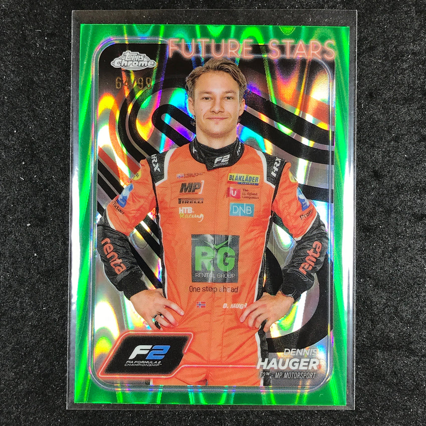 2024 Topps Chrome Formula 1 DENNIS HAUGER Green RayWave 64/99 #23