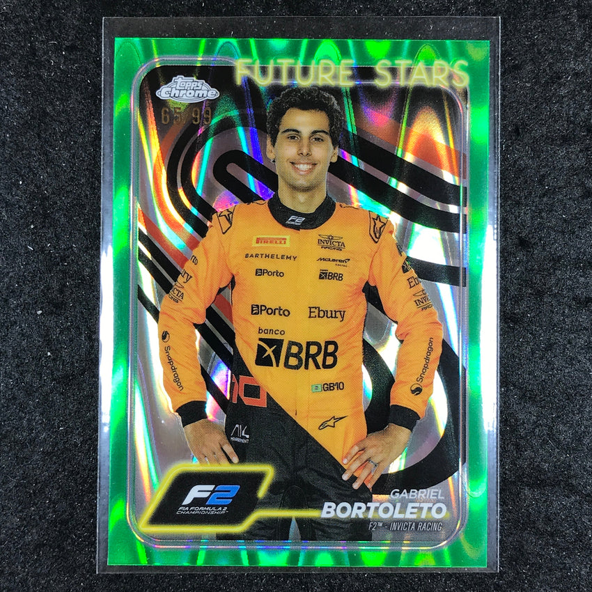 2024 Topps Chrome Formula 1 GABRIEL BORTOLETO Green RayWave 65/99 #28
