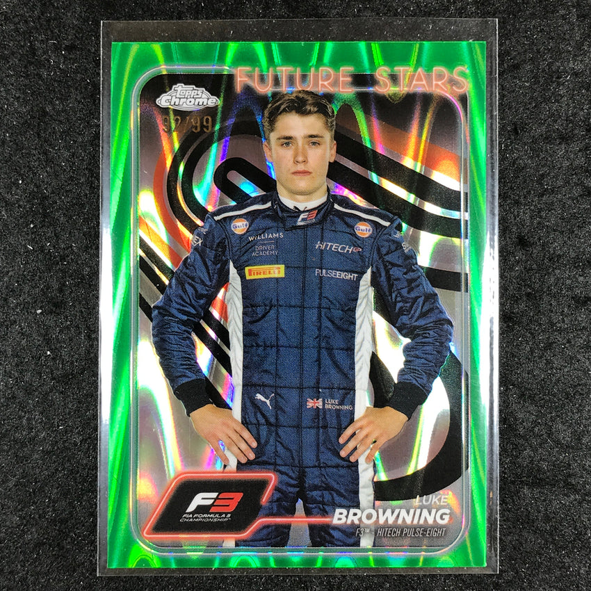 2024 Topps Chrome Formula 1 LUKE BROWNING Green RayWave 92/99 #55